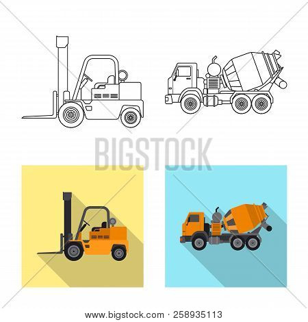 Vector Illustration Of Build And Construction Sign. Set Of Build And Machinery Vector Icon For Stock