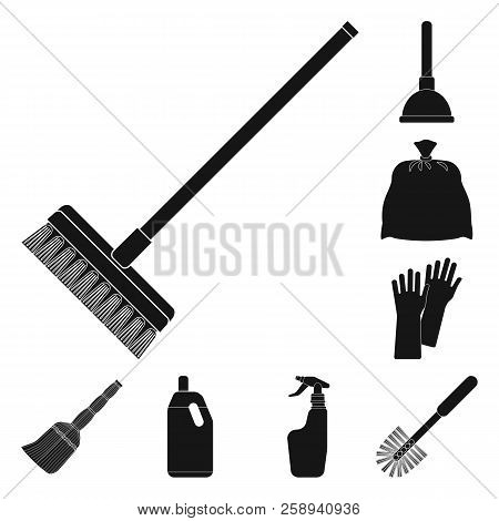 Isolated Object Of Cleaning And Service Logo. Set Of Cleaning And Household Stock Symbol For Web.