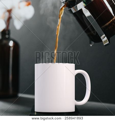 White Blank Coffee Mug Mock Up. Perfect For Businesses Selling Mugs, Just Overlay Your Quote Or Desi
