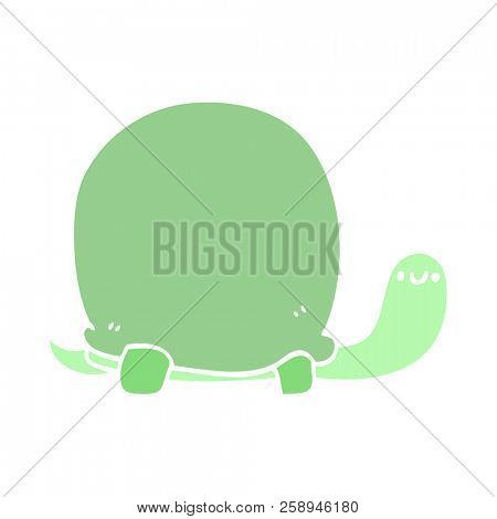 cute flat color style cartoon tortoise