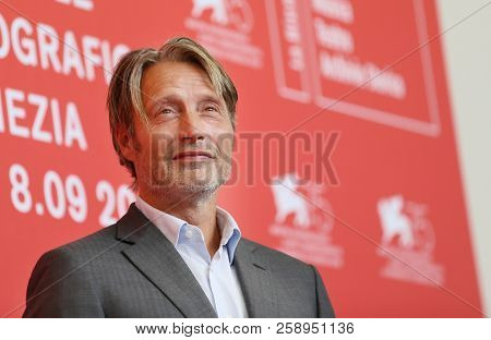 Mads Mikkelsen attends 'At Eternity's Gate' photocall during the 75th Venice Film Festival at Sala Casino on September 3, 2018 in Venice, Italy. 