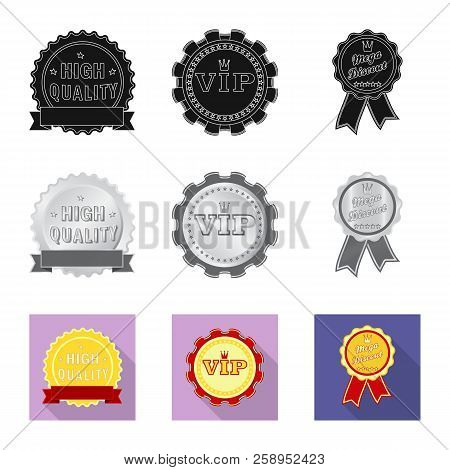 Vector Illustration Of Emblem And Badge Logo. Set Of Emblem And Sticker Stock Symbol For Web.