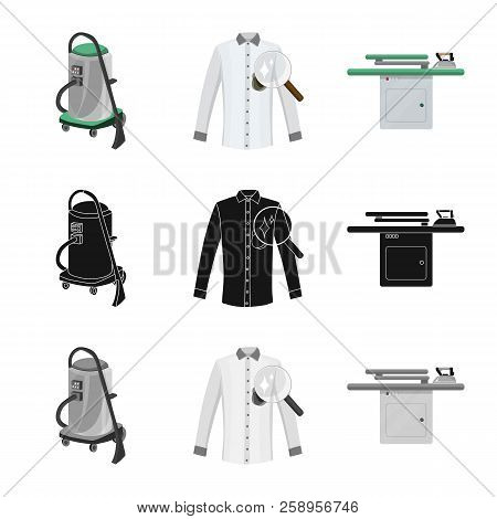 Vector Illustration Of Laundry And Clean Icon. Set Of Laundry And Clothes Stock Vector Illustration.