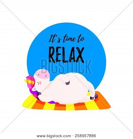 Cute Vector Illustration With Unicorn. Template For Printing, Design Of T-shirt, Banner.