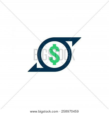 Money Transfer Icon. Chargeback Contour Sign. Quick Fund Cash Back Symbol. Currency Exchange Refinan