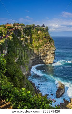 Beautiful Uluwatu Temple Perched On Top Of A Cliff In Bali, Indonesia