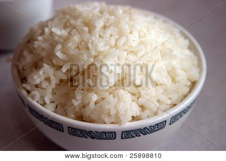 Skål med hvide ris i en chineese resturant