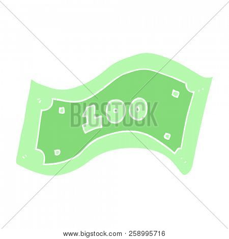flat color illustration of 100 dollar bill
