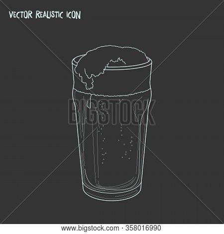 Glass Of Beer Icon Line Element. Illustration Of Glass Of Beer Icon Line Isolated On Clean Backgroun