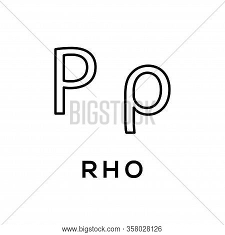Rho Greek Alphabet Icon Vector Template Design Trendy