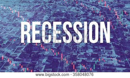 Recession Theme With Aerial View Of Residential Los Angeles