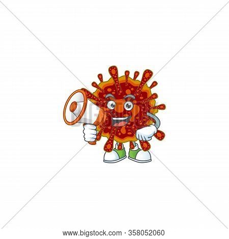 A Picture Of Deadly Coronvirus With A Megaphone