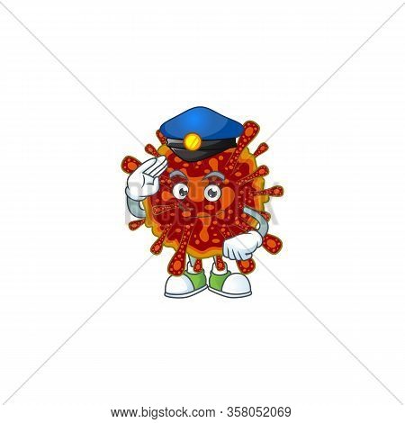 A Cartoon Of Deadly Coronvirus Dressed As A Police Officer