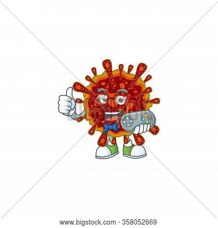 Talented Deadly Coronvirus Gamer Mascot Design Using Controller