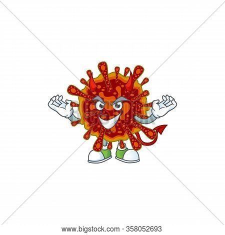 Cartoon Picture Of Deadly Coronvirus In Devil Cartoon Character Design
