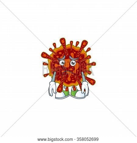 Deadly Coronvirus Mascot Design Style With Worried Face