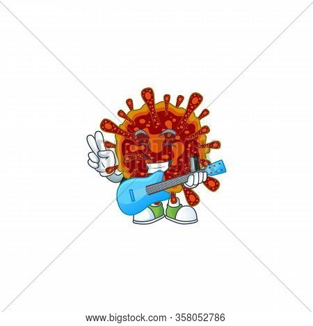 Supper Talented Deadly Coronvirus Cartoon Design With A Guitar
