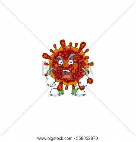 Deadly Coronvirus Mascot Design Concept Showing Angry Face