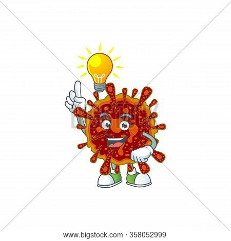 Deadly Coronvirus Mascot Character Design With Have An Idea Cute Gesture