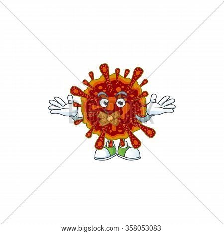 Deadly Coronvirus Cartoon Character Design Concept Showing Silent Gesture