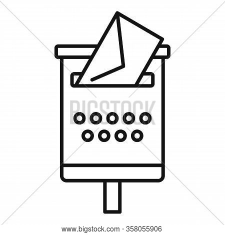 Newsletter Mailbox Icon. Outline Newsletter Mailbox Vector Icon For Web Design Isolated On White Bac