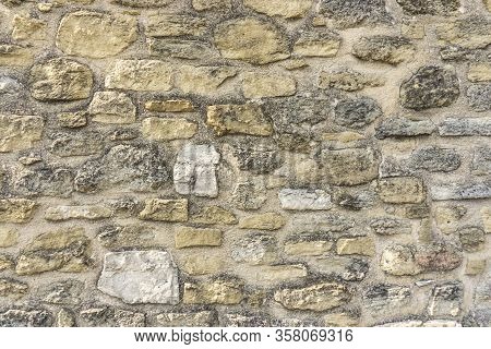 Rough Surface Of Random Pattern Rastic Of Brown And Light Yellow Color Natural Free Form Sand Stone 