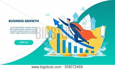 Advertising Flyer Business Growth Landing Page. Selection Expert Opinions, Instructions And Tips. Ma
