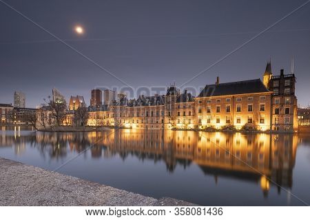 The Hague - February 17 2019: The Hague, The Neherlands. View To The Historical Binnenhof With The H
