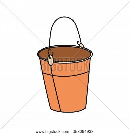 Bucket Colored Vector Symbol Icon Design Isolated On White Background.