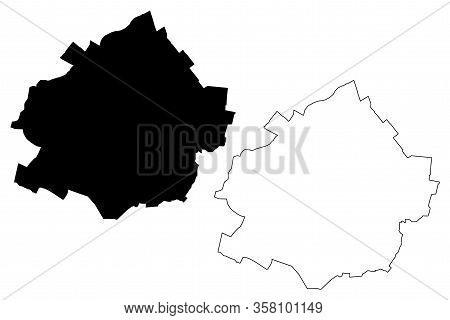 Kalisz City (republic Of Poland, Greater Poland Voivodeship) Map Vector Illustration, Scribble Sketc