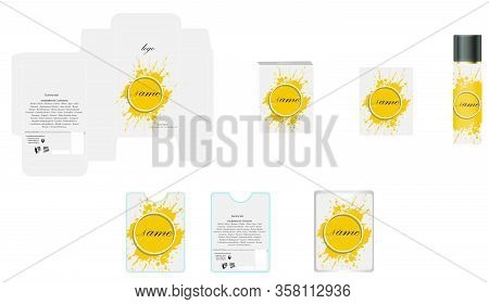 Packaging Design, Luxury Perfume Box, Pocket Perfume And Deo Design Template And Mock Up Box. Illust