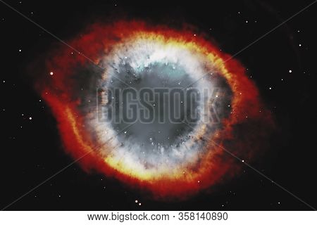 The Helix Nebula Or Ngc 7293 In The Constellation Aquarius. 
Elements Of This Image Are Furnished By