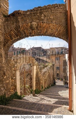 Cityscape In The Old Town Of Tivoli In Lazio, Italy