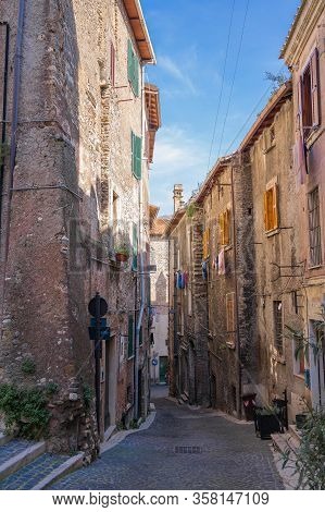 Cityscape In The Old Town Of Tivoli In Lazio, Italy