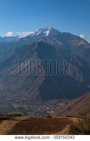 Lush Valleys With In The Background Salkantay Mountain, Seen From The Sacred Valley Near Cusco, Peru