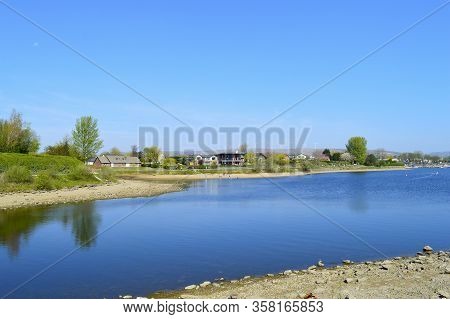 Rowing Boat In Hollingworth Lake, Rochdale In The Spring Sunshine