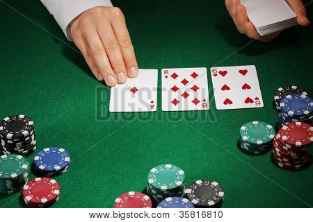 Yeşil tablo Poker ayarı