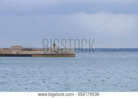 Aerial View Of Sailing Boats, Ships And Yachts In Dun Laoghaire Marina Harbour, Ireland