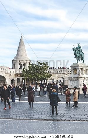Budapest, Hungary - Nov 6, 2019: Fishermans Bastion In The Hungarian City. One Of The Best-known Mon
