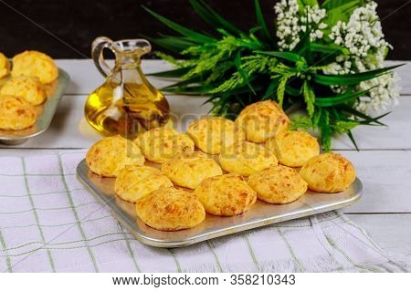 Cheese Bread Made From Yuca Flour. Brazilian Food.