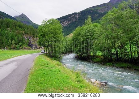 Summer alpine landscape in National Park Hohe Tauern, Austria. Panorama of the Alps, National Park Hohe Tauern
