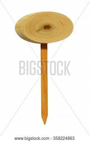 Wooden Sign Isolated On White Background. (clipping Path)