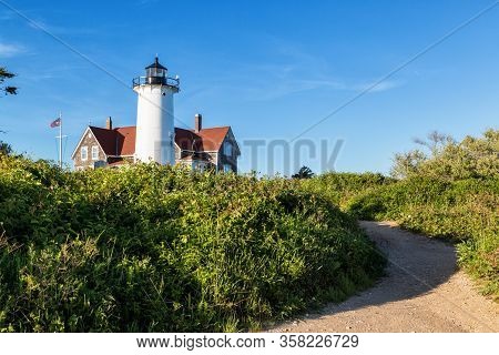 Nobska Lighthouse In Falmouth, Massachusetts, United Satates Of America