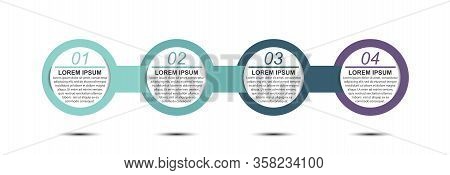 4 Step Color Infographic, Stage Or Level To Illustrate Business Plan, Reporting, Development Concept