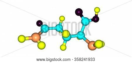 Glutamine Molecular Structure Isolated On White