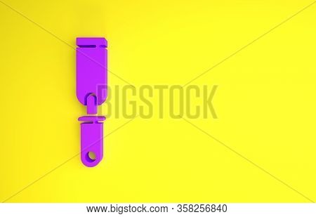 Purple Rasp Metal File Icon Isolated On Yellow Background. Rasp For Working With Wood And Metal. Too