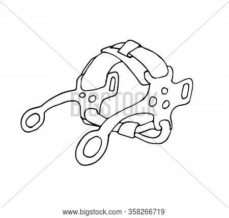 Vector Hand Drawn Doodle Sketch Equestrian Western Cowboy Hackamore Horse Beet Isolated On White Bac