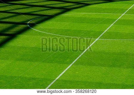 Empty Soccer's Field At The Stadium During Quarantine