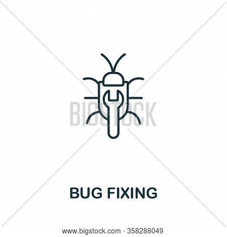 Bug Fixing Icon From Seo Collection. Simple Line Bug Fixing Icon For Templates, Web Design And Infog