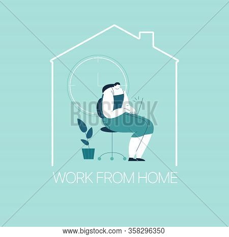 Wfh - Work From Home, Home Office. An Employee Works From Home Because Of The 2019-ncov Coronavirus 